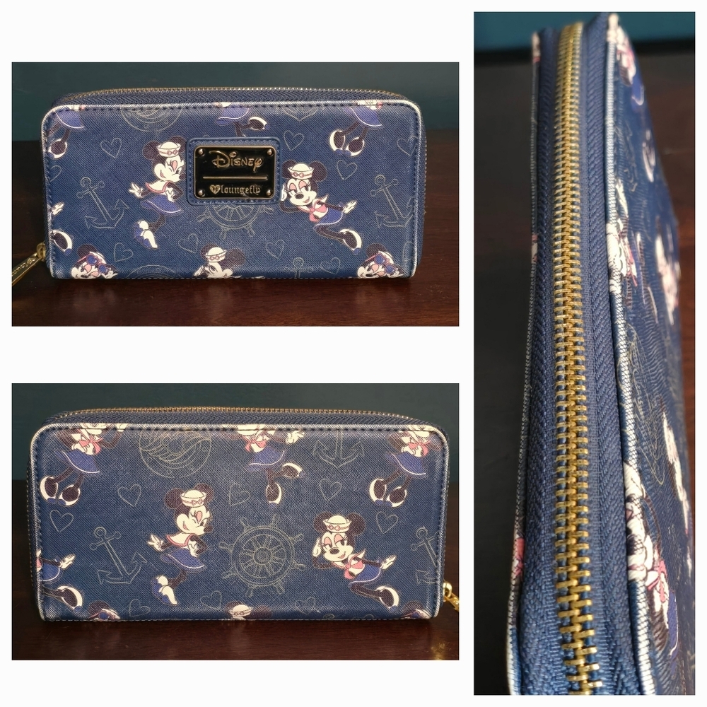 Loungefly ❤️ Logo Disney Cruise Line Sailor Minnie Mouse Backpack and Wallet - Picture 11 of 12